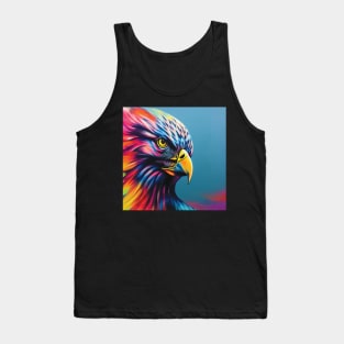 Hawk in Rainbow Colours | Majestic Bird of Prey Tank Top